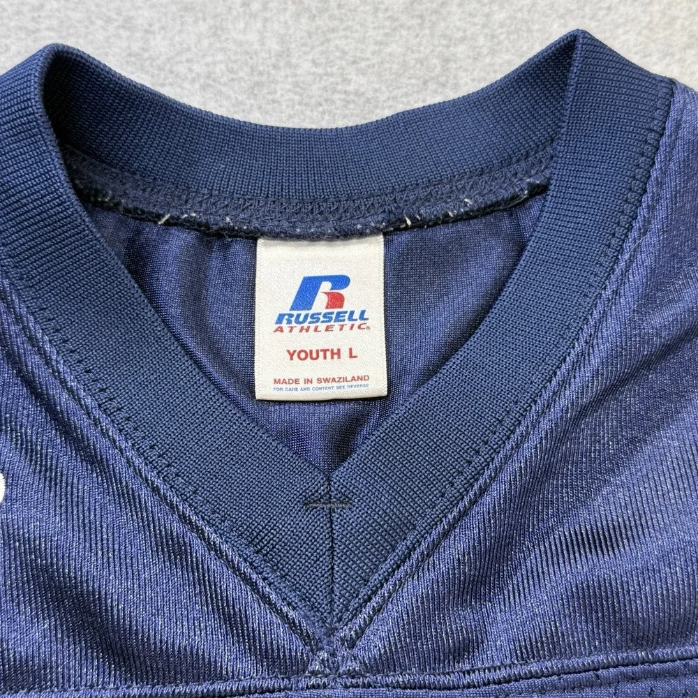 Y2K‎ Russell Athletic Football Jersey Navy Blue #42 Mesh Youth L Vintage